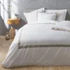 Image de Housse de couette - DOUCEUR DINTÉRIEUR - 240x260cm - Uni Blanc - 3 pièces - Coton doux