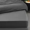 Image de Drap housse 180x200 cm - Percale 100% coton - Bonnet 30 cm - Anthracite