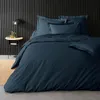 Image de Housse de couette 2 personnes 240 x 220 cm   Percale de coton 78 fils   Bleu Nuit