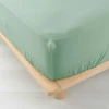 Image de Drap Housse En Gaze De Coton "angelia" 140x190cm Vert Sauge