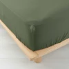 Image de Drap Housse En Gaze De Coton "angelia" 160x200cm Kaki