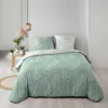 Image de Housse de couette réversible 260 x 240 cm   Coton 57 fils Cassia Sauge
