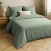 Image de Parure de lit 3 pièces LINELLA 240 x 220 cm   Coton/Polyester lavé jacquard Sauge