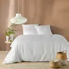 Image de Housse de couette 240x220 cm + 2 taies ABELIA microfibre gaufrée blanche - Douceur dIntérieur
