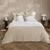 Image de Parure de lit Gabrielle 240 x 220 cm coton 57 fils - 1 housse + 2 taies 63 x 63 cm beige bicolore