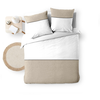 Image de Parure 3 p. 240 x 220 cm coton uni 57 fils+coton tisse gabrielle 1645175