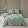 Image de Housse de couette 260x240 cm MORGANE Sauge 100% coton 57 fils + 2 taies
