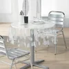 Image de Nappe Ronde Cristal "feuille" 140cm Transparent
