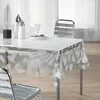Image de DOUCEUR DINTERIEUR Nappe imprimée feuille Décor line Cristal 140x240 cm blanc