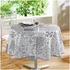 Image de Nappe Ronde Toile Cirée "persane" 160cm Gris