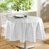 Image de Nappe Ronde En Toile Cirée "abaca" 160cm Gris & Blanc