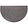 Image de Tapis D'entrée Demi-lune "feuilles" 45x75cm Gris