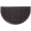 Image de Tapis D'entrée Demi-lune "feuilles" 45x75cm Noir
