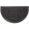 Image de Tapis dentrée - Demi-lune - Feuilles - Noir - 45x75cm