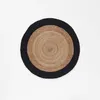 Image de Tapis deco rond (0) 90 cm jute bicolore salem Noir