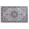 Image de Tapis rectangle 68 x 110 cm viscose tissee cherine Bleu