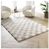 Image de TAPIS RECTANGLE SHAGGY DAMERO   160 x 230 CM - Taille: 160x230cm - Coloris: Beige