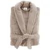 Image de Peignoir Col Châle En Coton "tendresse" Taupe