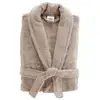 Image de Peignoir col châle en coton tendresse taupe