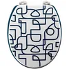 Image de Abattant WC Imprimé Labyrinthe 46cm Blanc