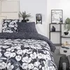 Image de Parure De Lit Mawira - 2 Personnes - 260 X 240 Cm - 100% Coton - Bleu Marine Motif Floral -