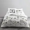 Image de Parure De Lit Coton 2 Personnes - 240x260 Cm - Imprimé Blanc Eden