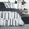 Image de Parure De Lit Double Réversible "sunshine" En Coton Imprimé - Gris/blanc - 240 X 260 Cm