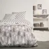 Image de Parure de lit double en coton flanette imprimé de sapins - Gris - 220 x 240 cm