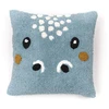 Image de Coussin Déhoussable Carré En Coton Avec Tête De Dinosaure - Bleu - 40 X 40 Cm