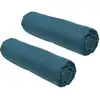 Image de Lot De 2 Draps Housses Essential - 140 X 190 Cm - 2 Personnes - 100% Coton - Paon