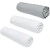 Image de Lot De 3 Draps Housses Essential - 140 X 190 Cm - 2 Personnes - 100% Coton - Craie/ Acier