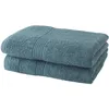 Image de Lot De 2 Serviettes De Toilette 50x90 Cm 100% Coton- Paon