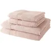 Image de 2 Serviettes De Toilette 50x90 + 2 Draps De Bain 70x130 Cm 100% Coton - Roses Des Sables