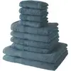 Image de Lot De 4 Serviettes De Bain 30x50 + 4 Serviettes De Bain50x90 + 2 Draps De Bain 70x130 Cm 100% Coton - Paon
