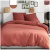 Image de Parure de lit gaze de coton unie terracotta essential