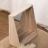 Image de Miroir Carré "indies" En Bois - Beige - 24 X 24 X P 10 Cm