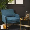 Image de Fauteuil en tissu cotelé COZY - FACTORY - Bleu TU