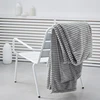 Image de Plaid En Velours Côtelé "essential" - Gris Acier - L 150 X L 200 Cm