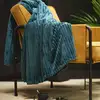 Image de Plaid En Velours Côtelé "essential" - Bleu Paon - L 150 X L 200 Cm