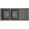 Image de Evier Cuisine A Encastrer 2 Bacs + 1 Égouttoir Arena - Résine - 116 X 50 Cm - Gris Béton