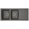 Image de Stradour evier cuisine a encastrer 2 bacs + 1 egouttoir arena - resine - 116 x 50 cm - gris beton ESBJ116R16L