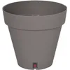 Image de Bac A Fleurs Rond Riviera Loft - Plastique - Diametre 40 Cm - Taupe