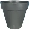 Image de Bac à fleurs rond RIVIERA LOFT - Plastique - Diamètre 60 cm - Gris