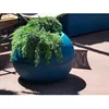 Image de Bac à fleurs rond RIVIERA GRANIT BOULE - Plastique - Diamètre 40 cm - Bleu