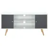 Image de Meuble TV - BAÏTA - Gamme BABETTE - Blanc et gris - L 116 x P 395 x H 535 cm