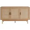 Image de Buffet amana effet chêne et cannage rotin 130cm