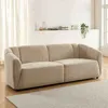 Image de Canapé droit JOE en tissu bouclette beige fixe 3 places