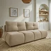 Image de Canapé droit convertible TASCA 3 places tissu bouclette taupe