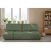 Image de Canapé droit convertible TASCA 3 places tissu bouclette vert kaki