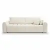 Image de Canapé droit convertible giorgio 3 places tissu bouclette grège